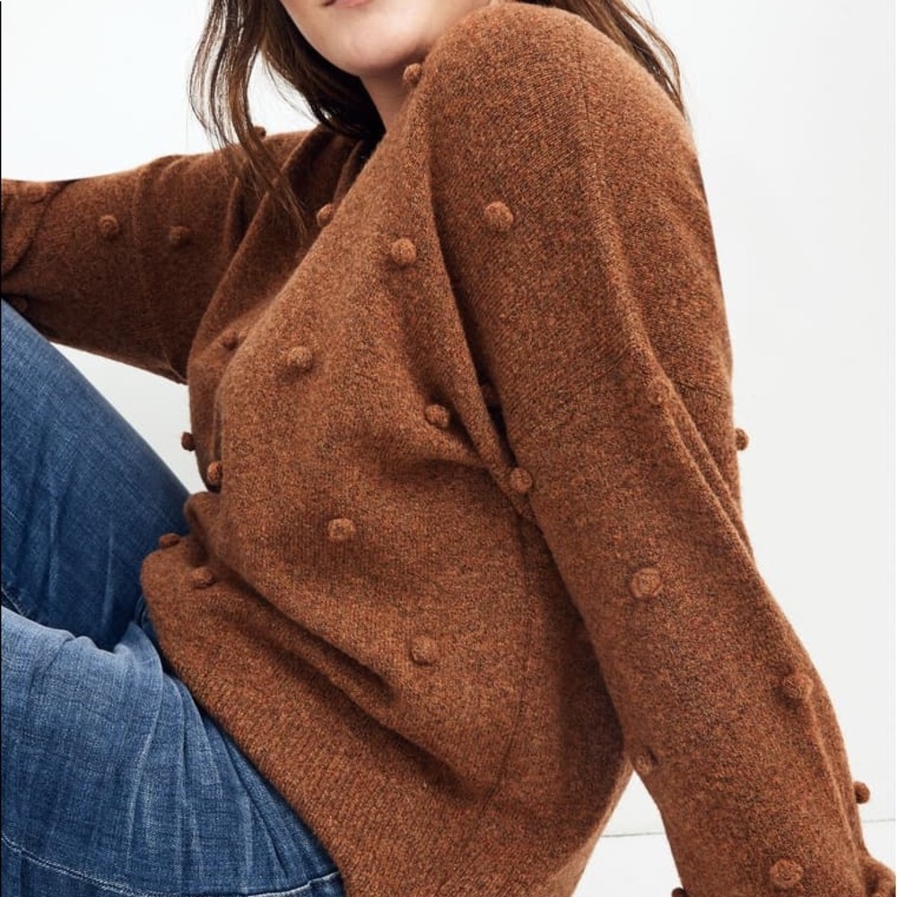 MADEWELL Brockton Bobble Sweater In Heather Cider - Picture 5 of 8